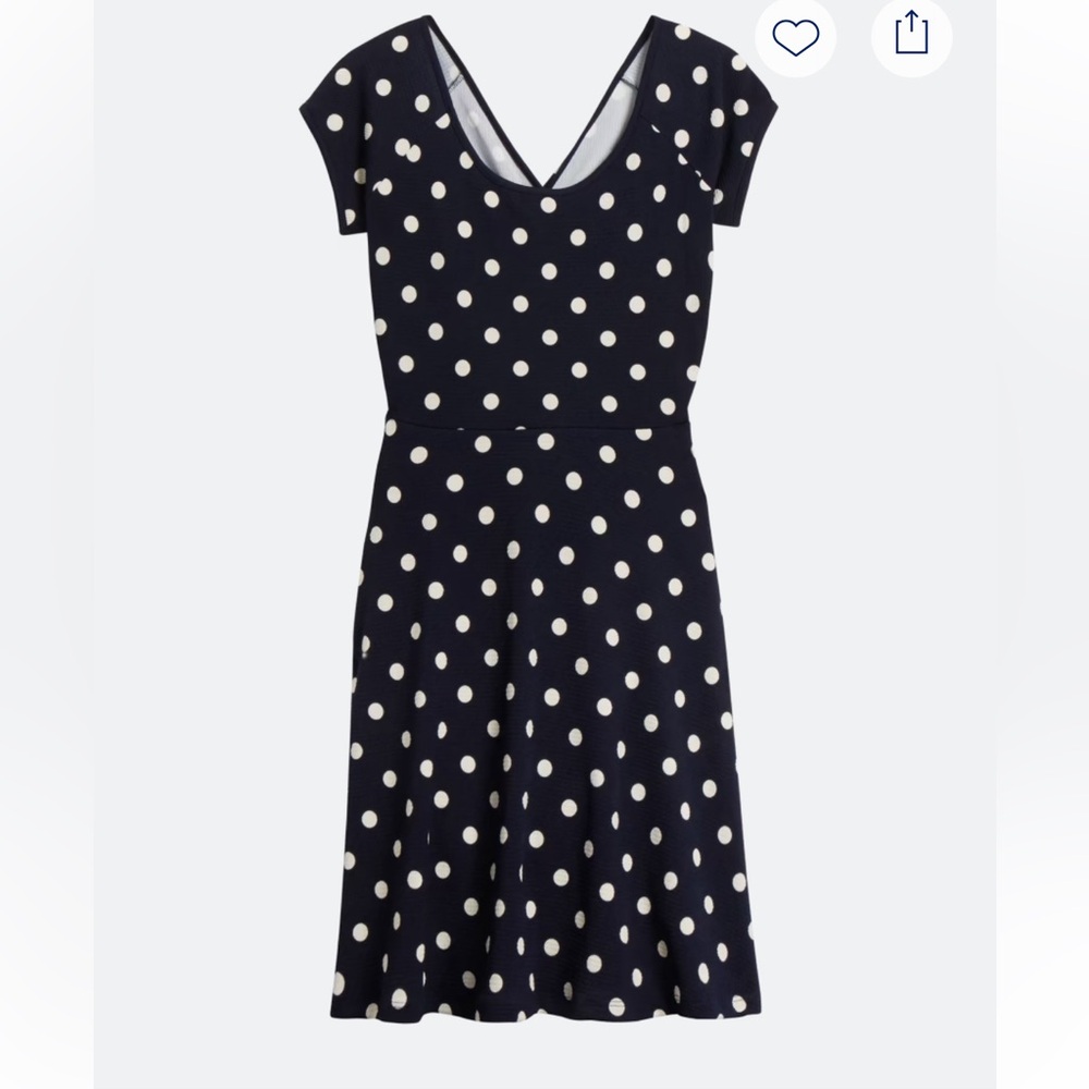 Gilli Navy and White Polka Dot Dress